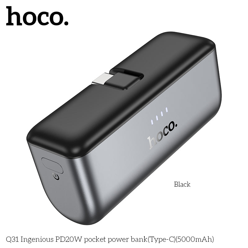 HOCO Q31 Ingenious PD20W 5000mAh Pocket Power Bank (Type-C) - Fast Charging & Portable - Saif Al Najmi Kw